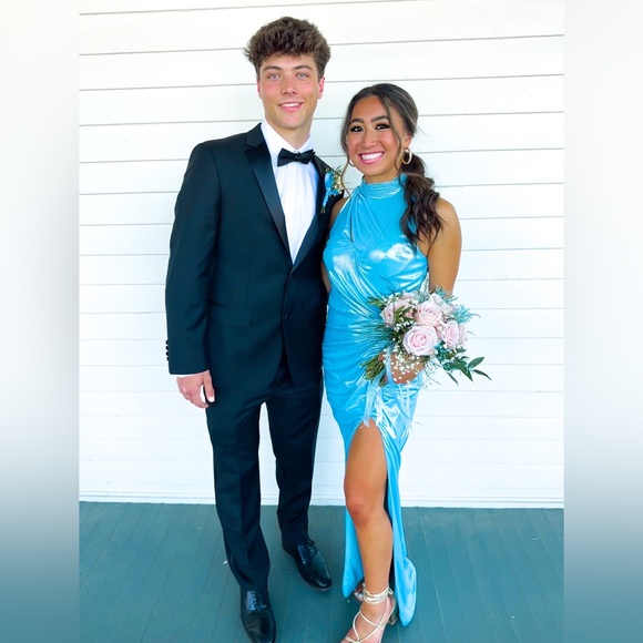 MAC DUGGAL | HIGH NECK SLEEVELESS CUT OUT GOWN | PROM DRESS - Picture 3 of 5